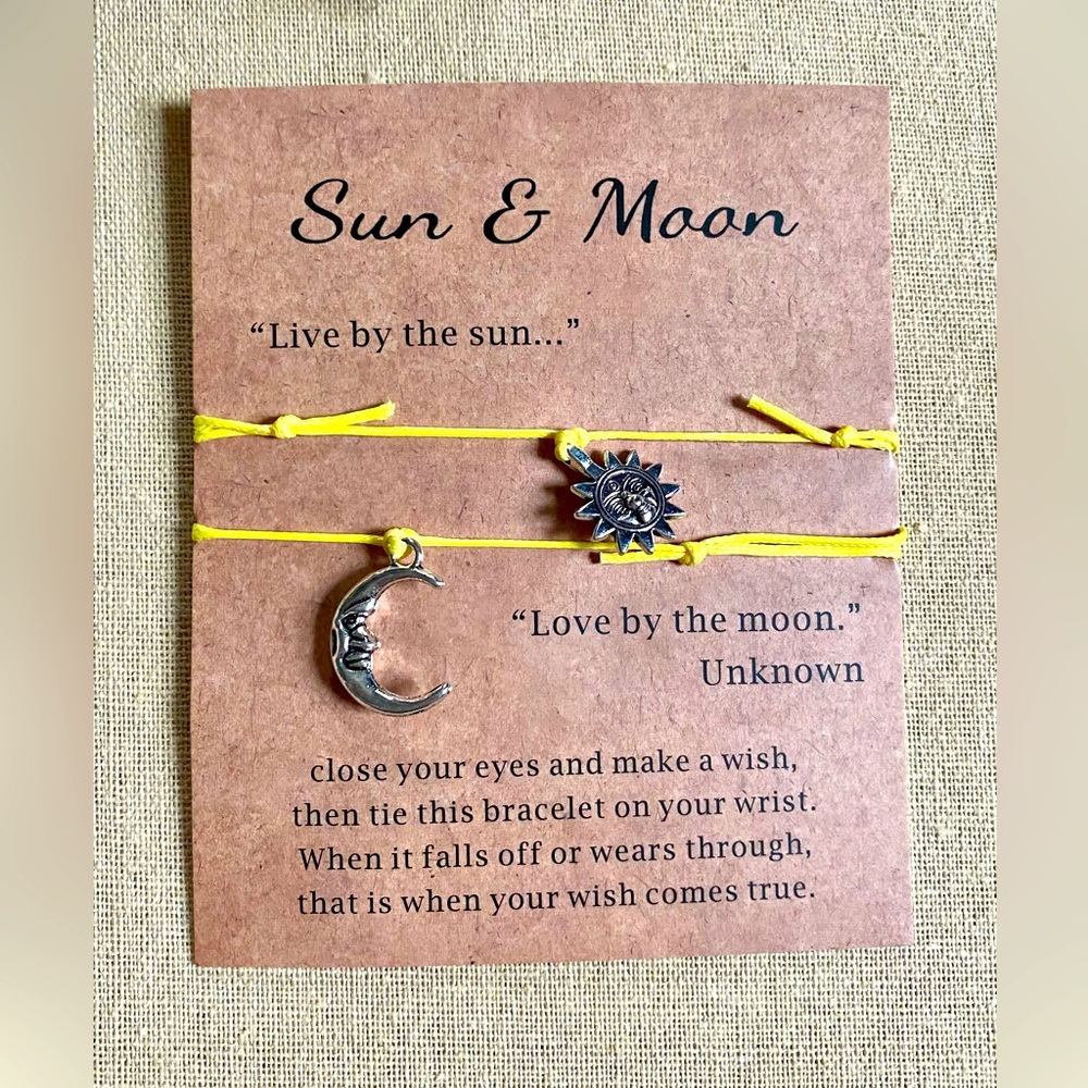 Sun and Moon Make a Wish friendship bracelet set | gift